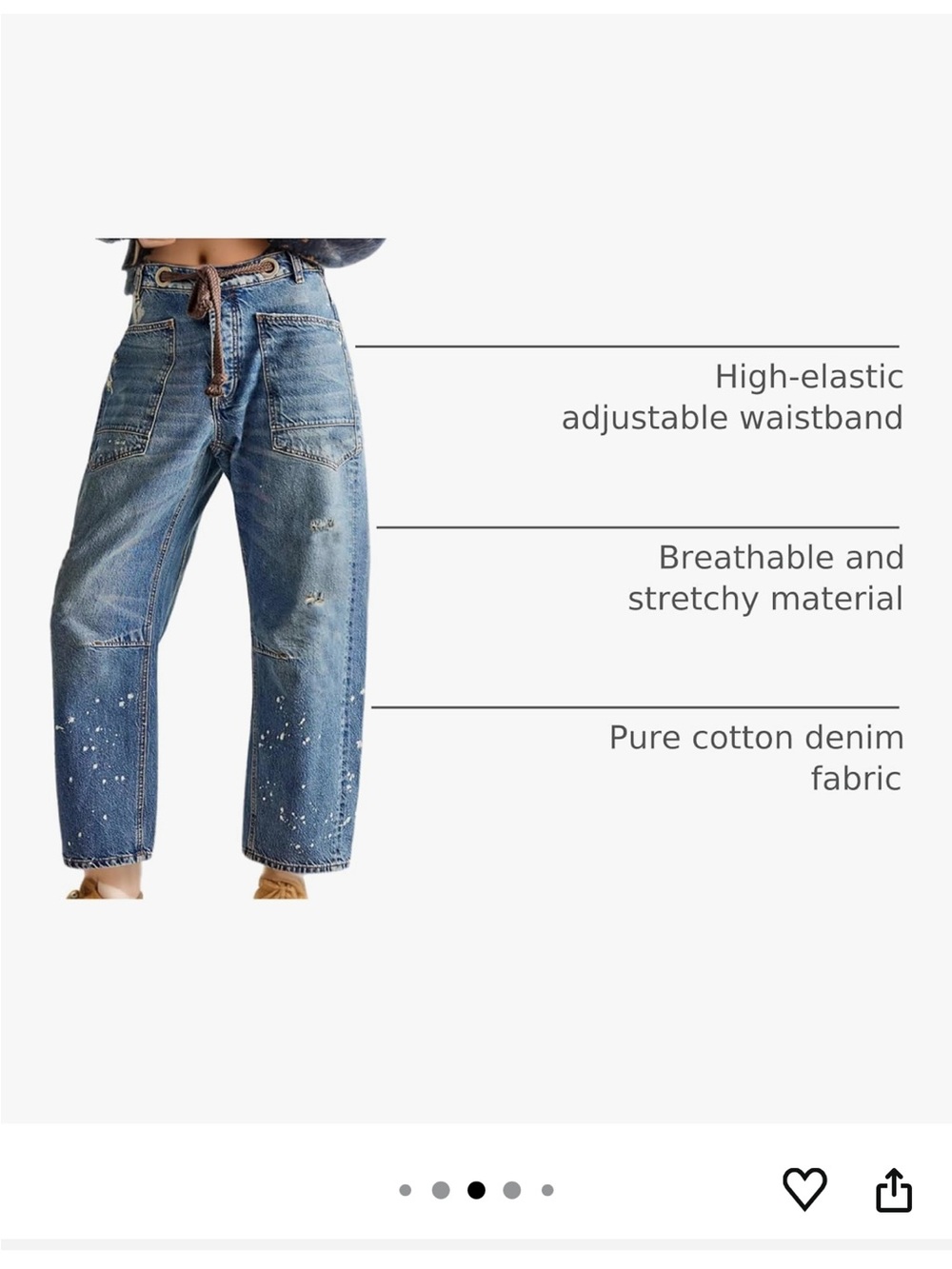 Pull On Barrel Jeans - Picture 2 of 3